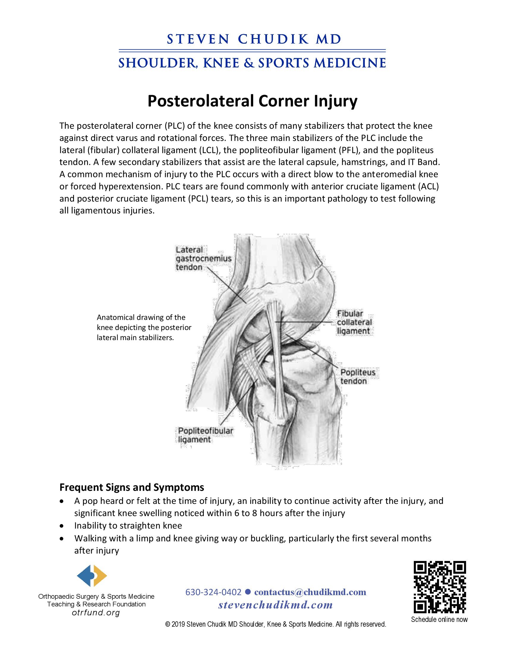 Posterolateral corner (PCL) injuries - Steven Chudik MD